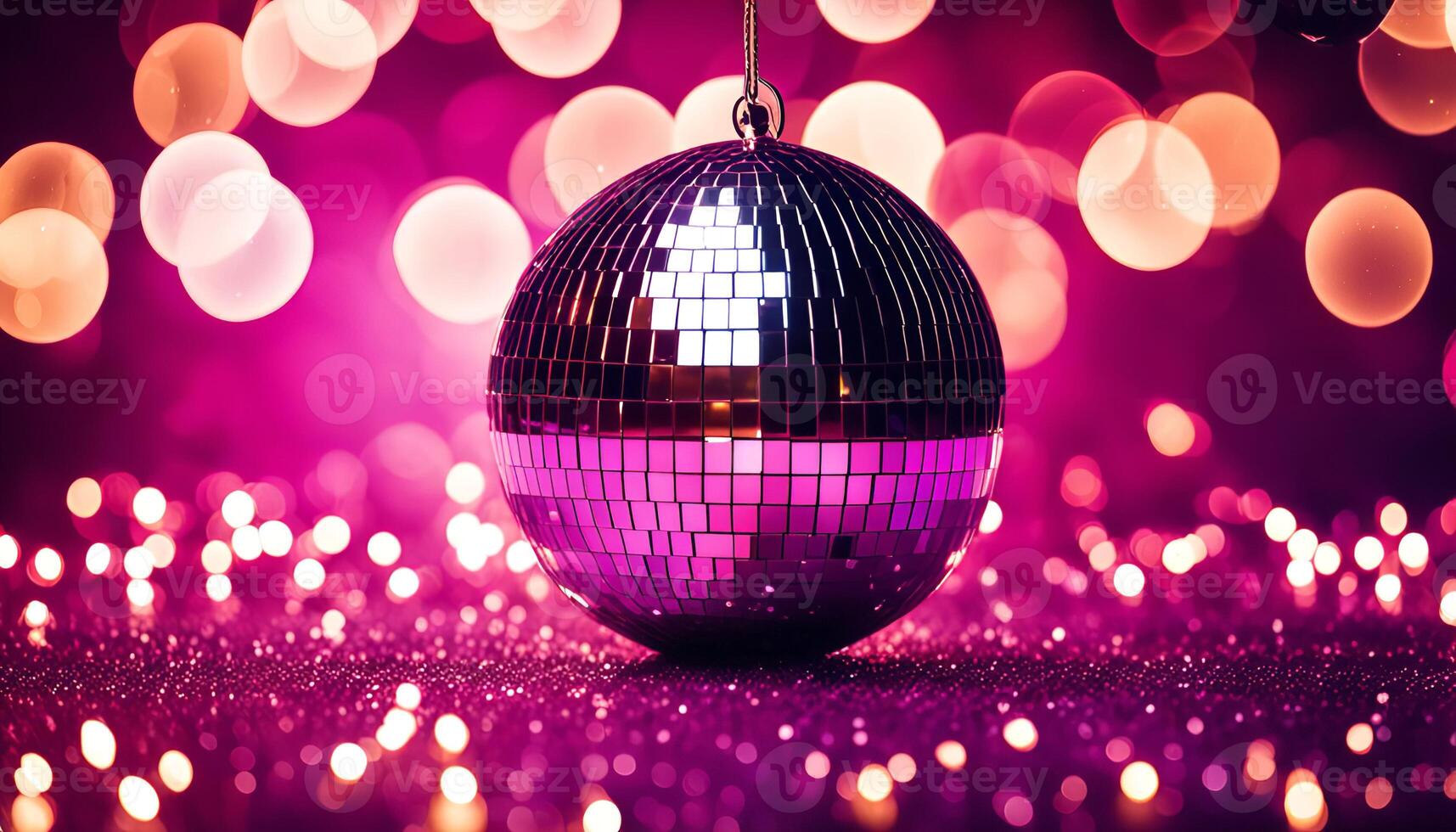Disco Ball with Pink Bokeh photo