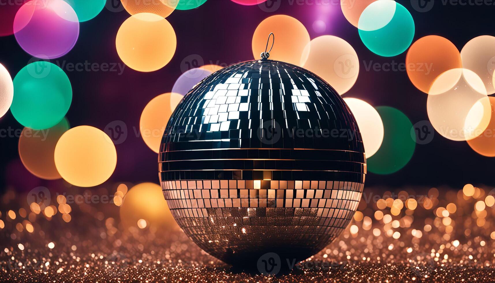 Disco Ball with Festive Lights photo