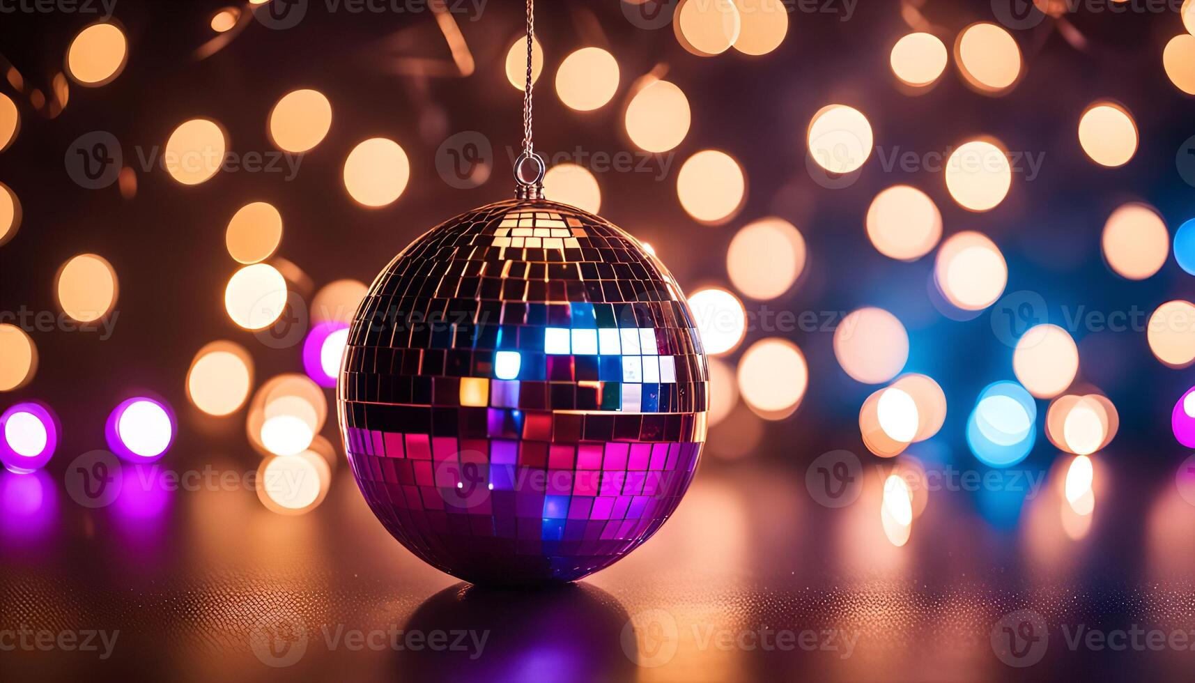 Disco Ball with bokeh lights photo