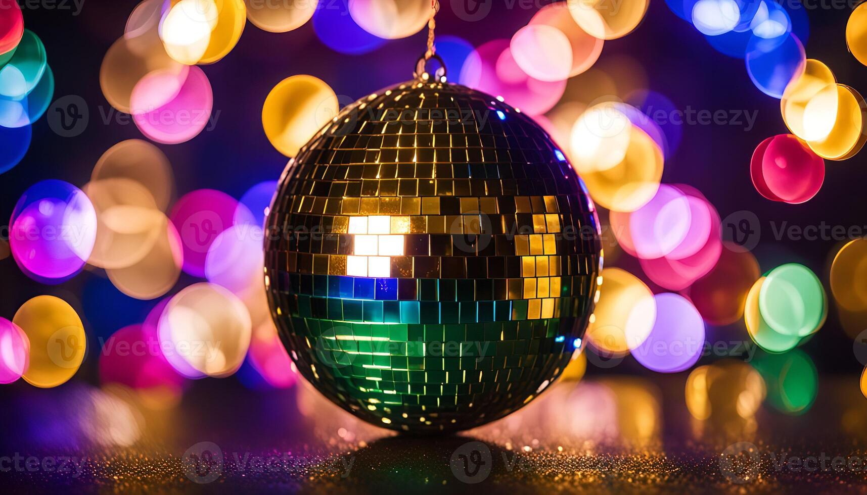 Disco Ball with Colorful Lights photo