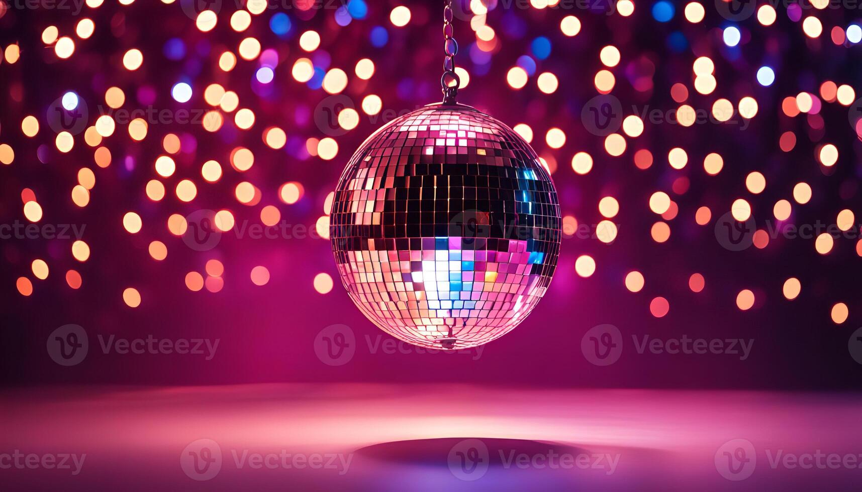 Disco Ball with Purple Lights photo