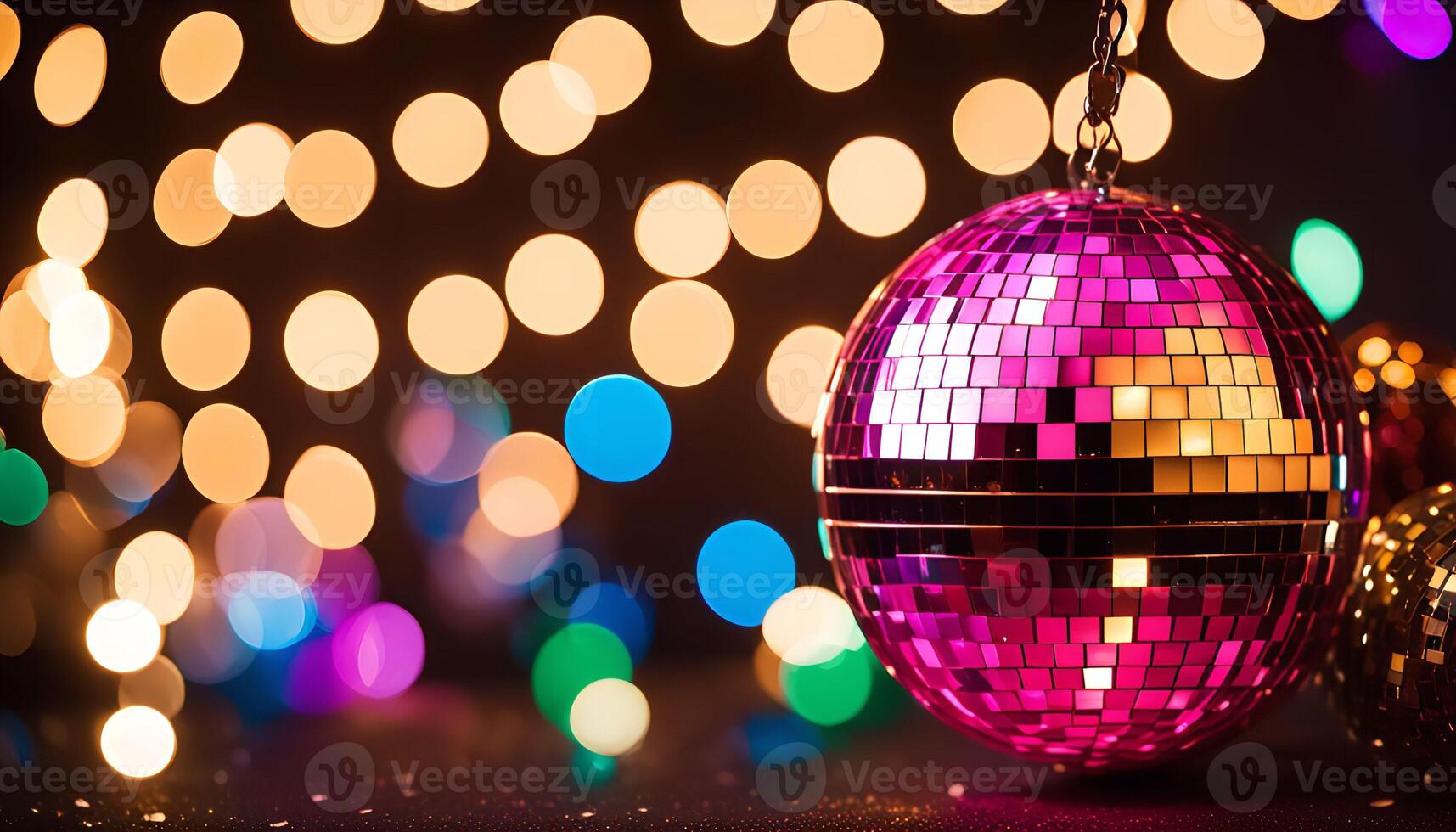 Disco Ball with Colorful Bokeh photo