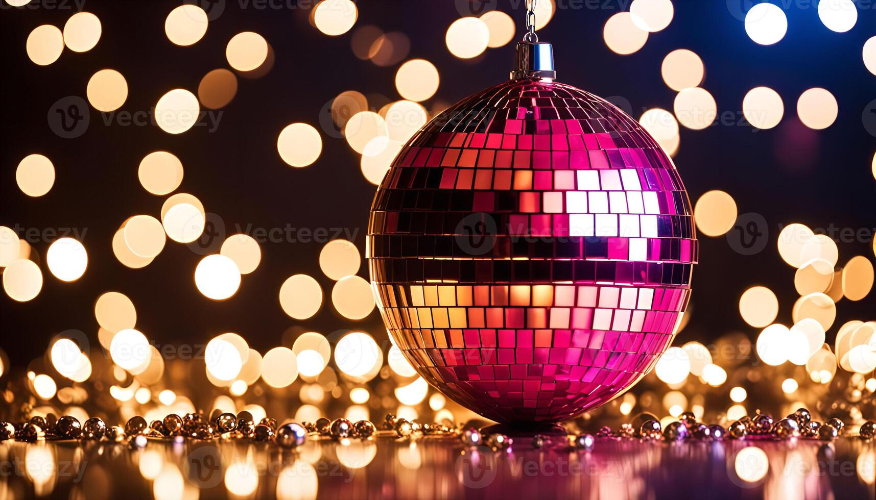 Disco Ball With Festive Lights photo