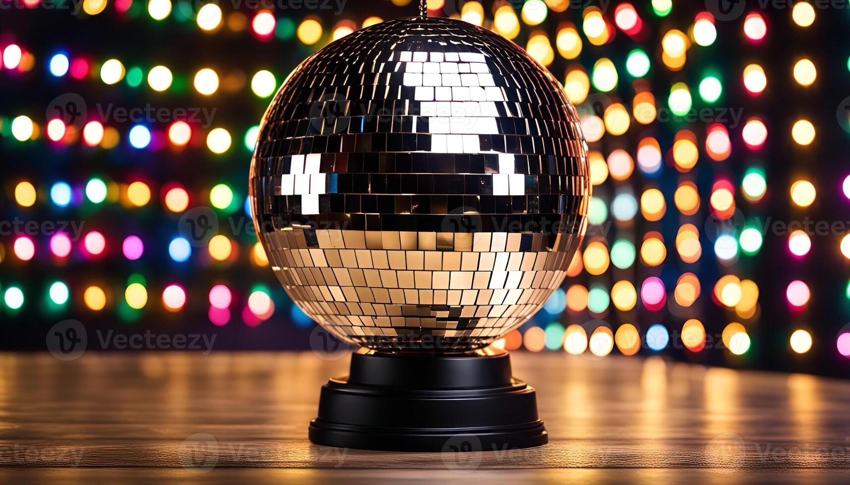 Disco Ball with Colorful Lights photo
