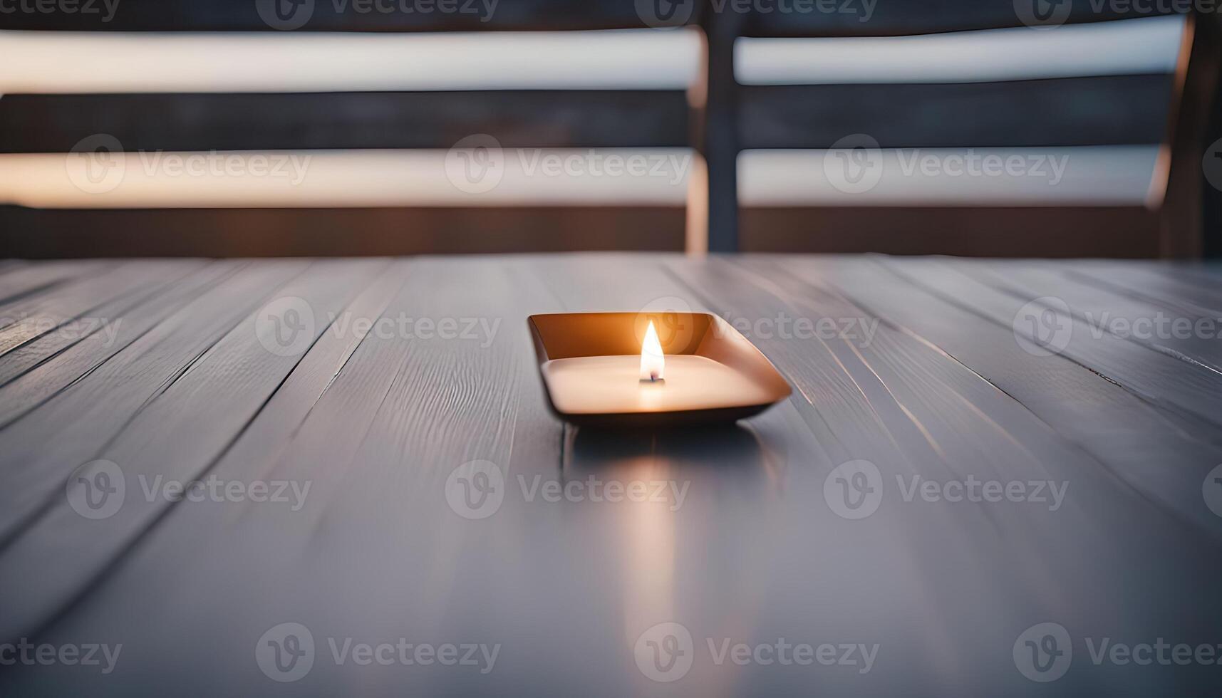 Candlelight on a Wooden Table photo