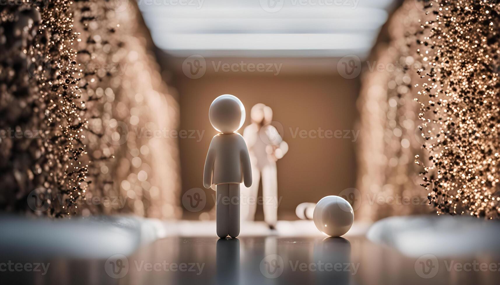 Figurines in a Hallway photo