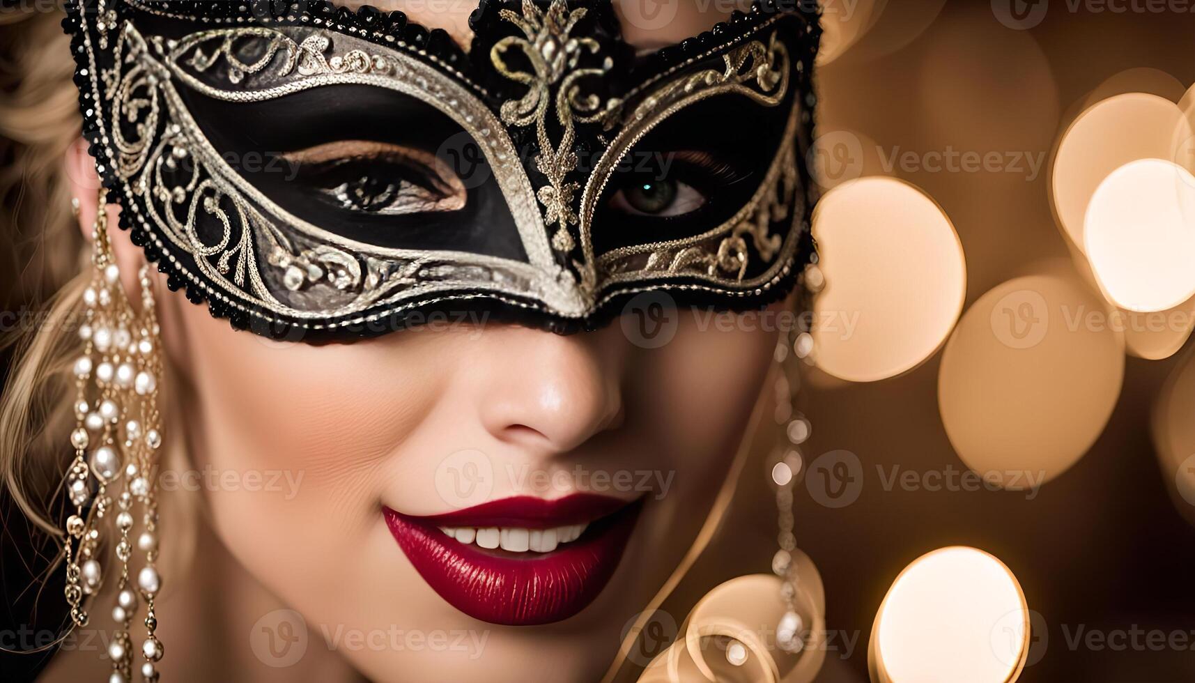 Mysterious Woman in Venetian Mask photo