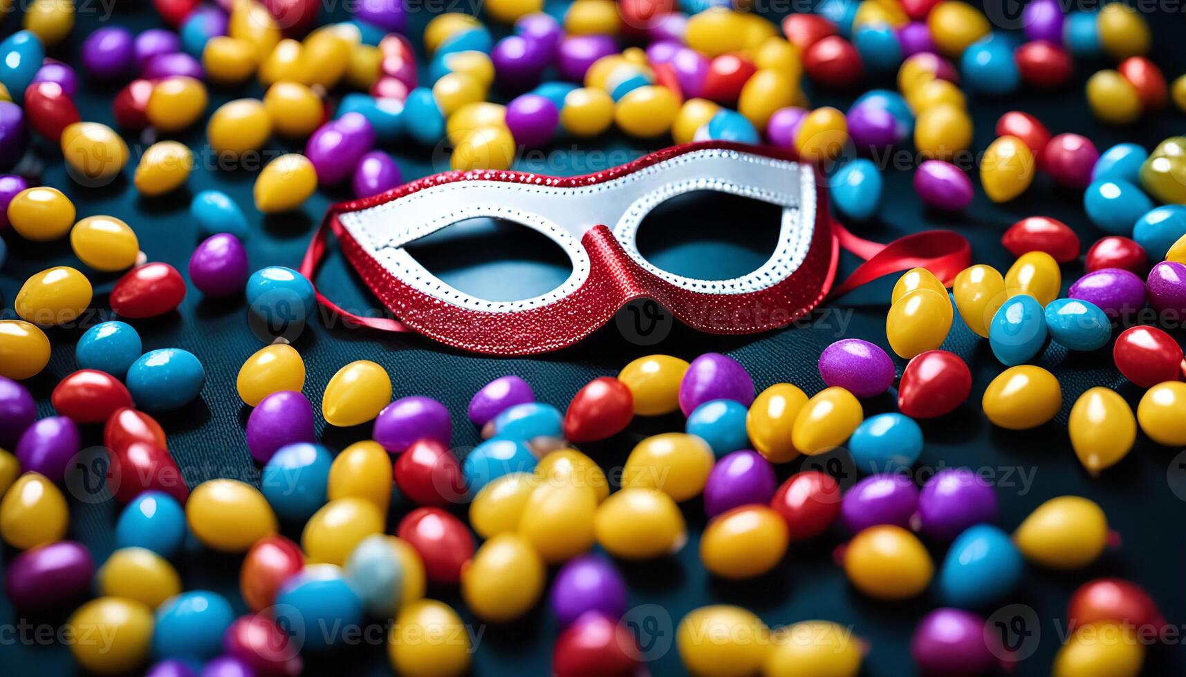 Colorful Carnival Mask with Confetti photo