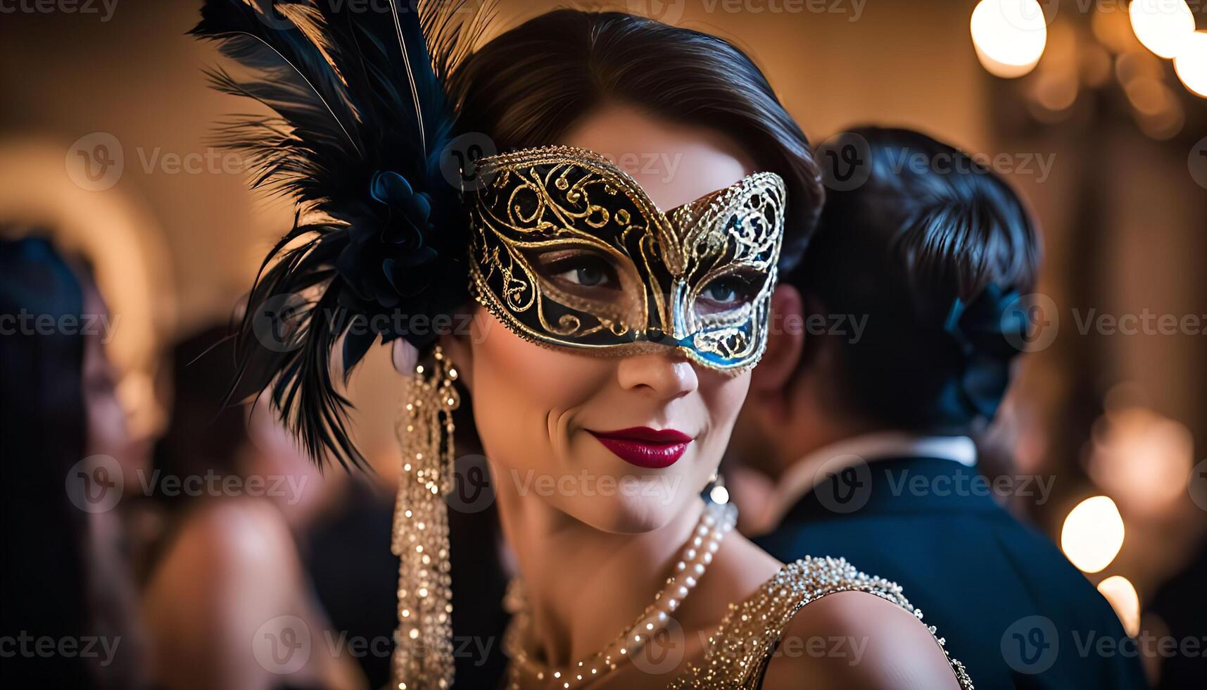 Mysterious Lady in a Golden Mask photo