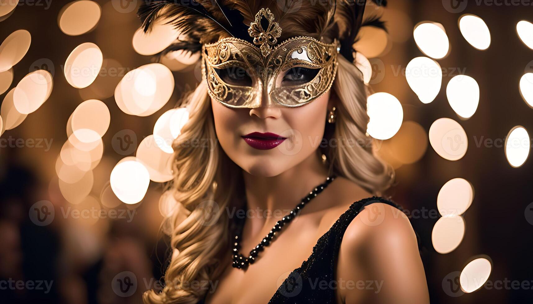 Mysterious Woman in a Venetian Mask photo