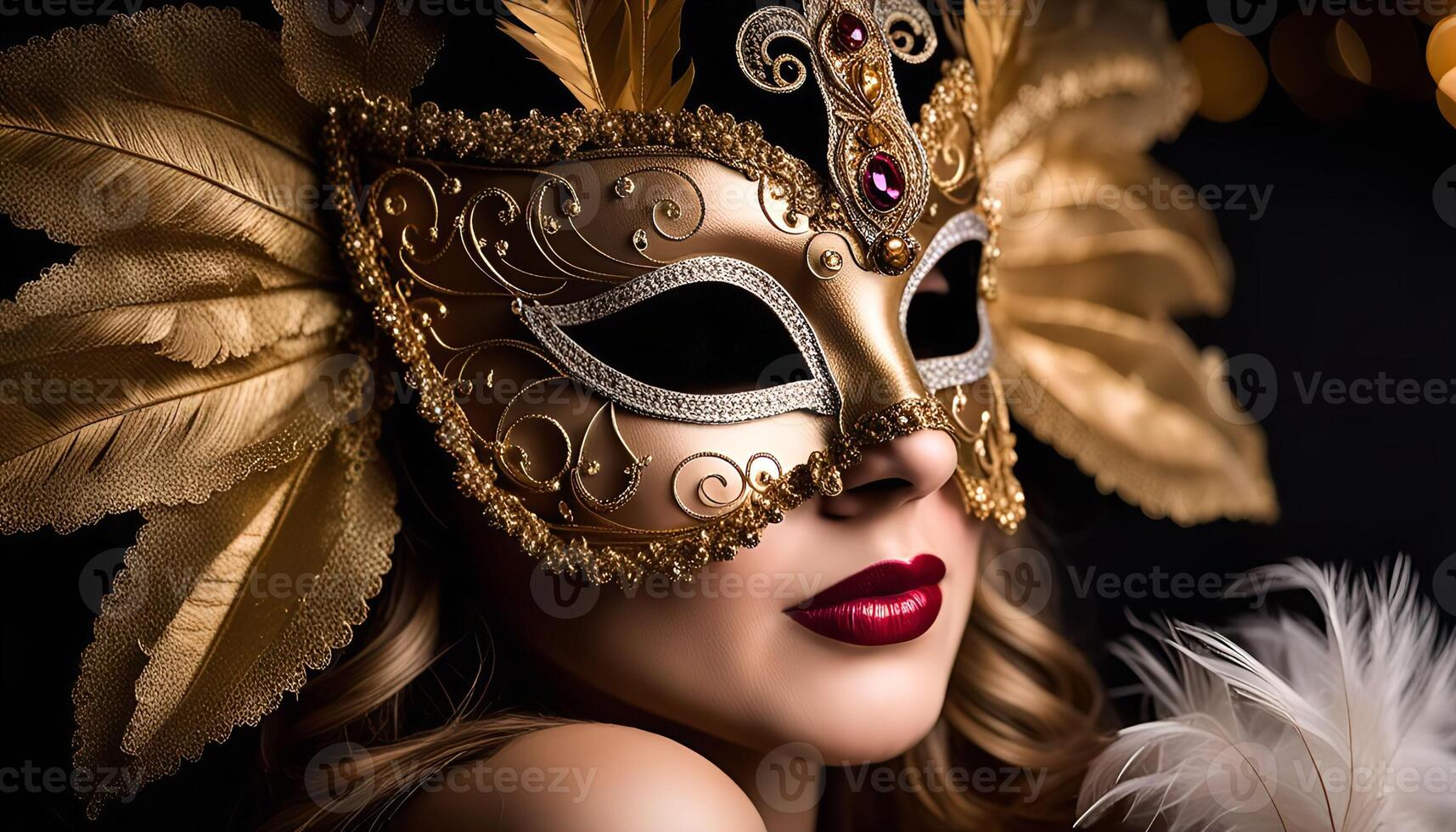 Elegant Golden Venetian Mask photo