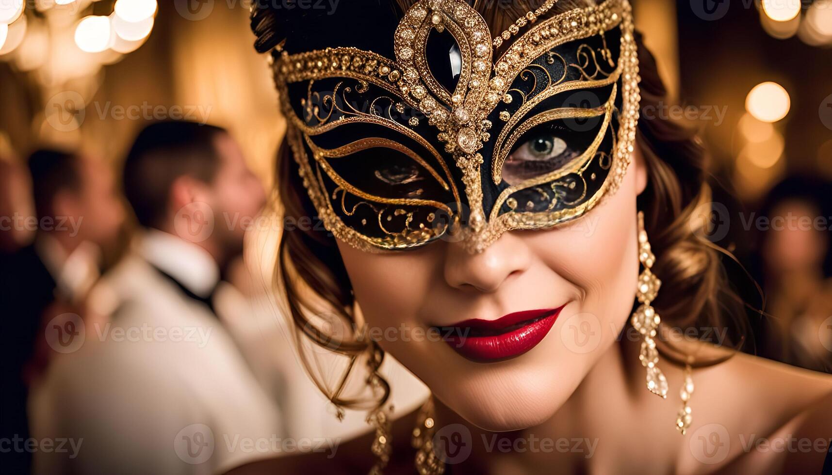 Mysterious Lady with a Golden Mask photo