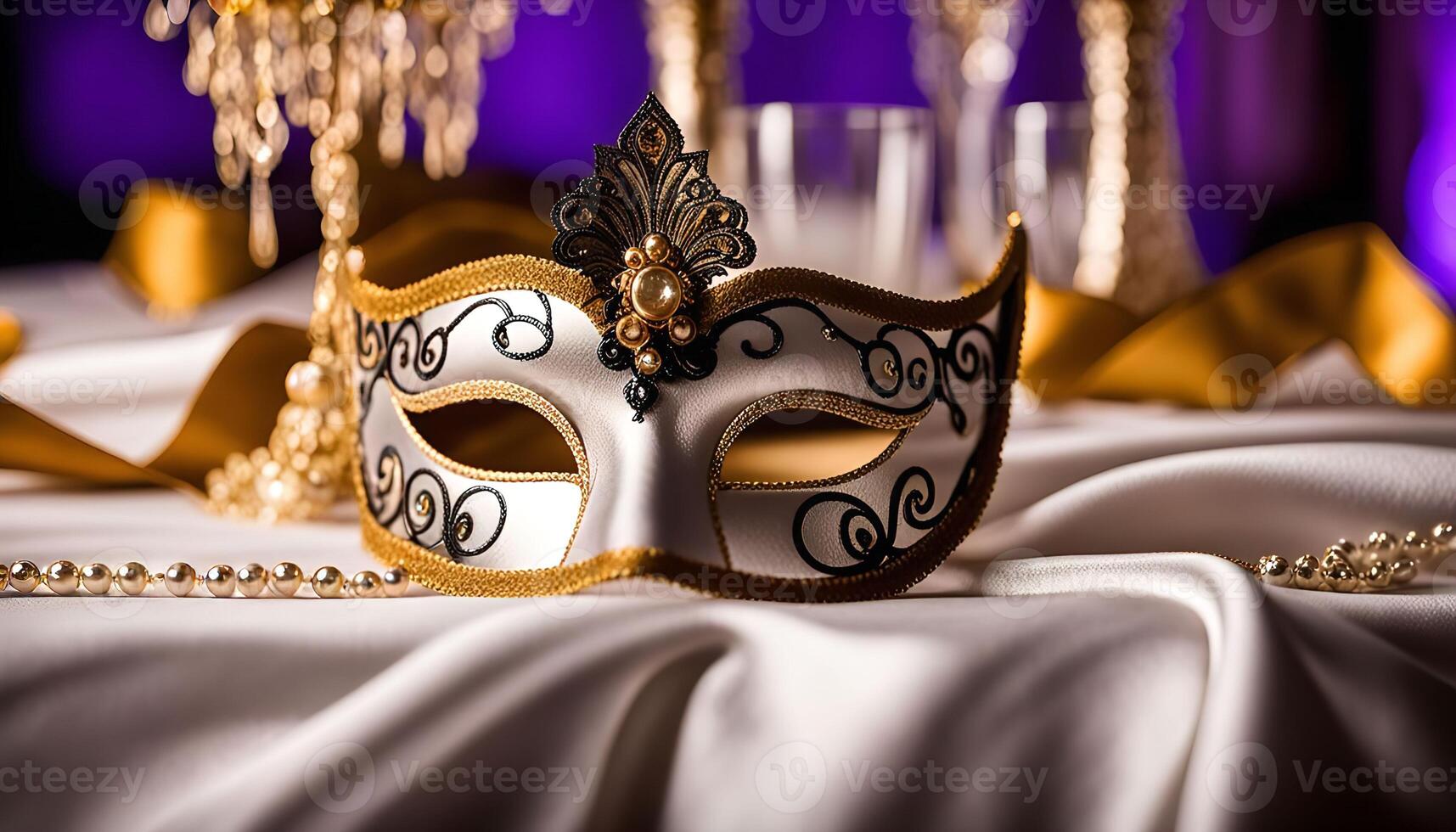 Elegant Venetian Masquerade Mask photo