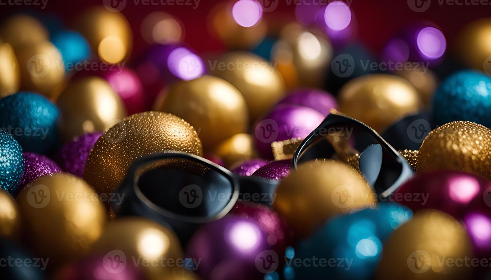 Sunglasses Amidst Shiny Ornaments photo