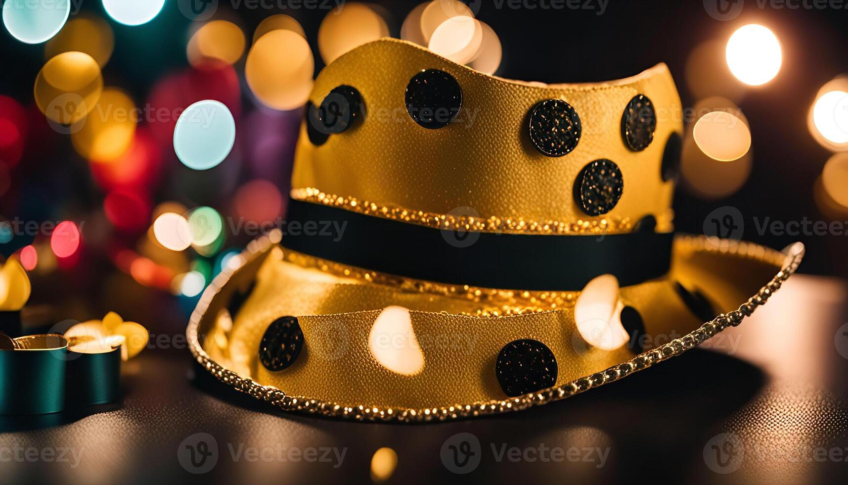 Polka Dot Hat with a Festive Background photo
