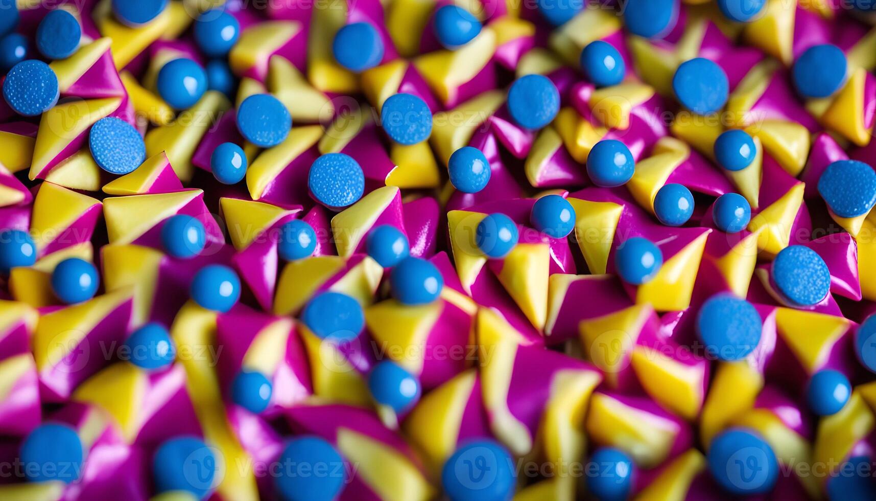 Abstract Shapes Pattern of Colorful Triangles and Circles photo