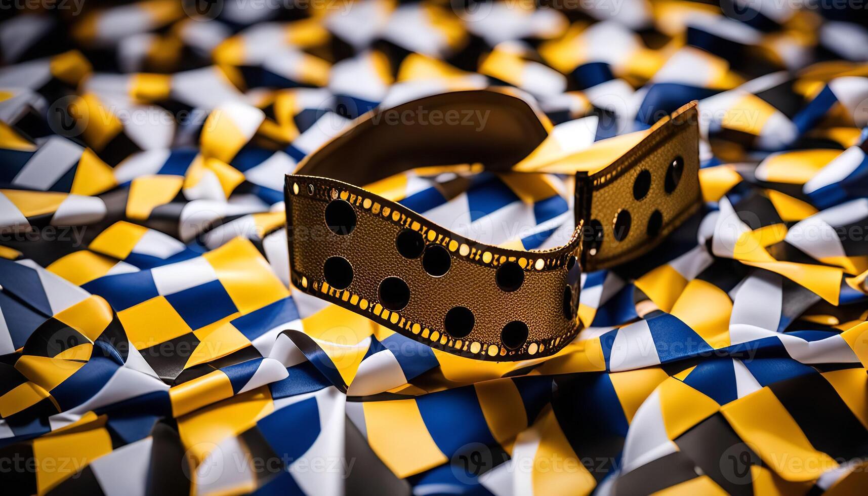 Filmstrip Closeup on Checkerboard Background photo