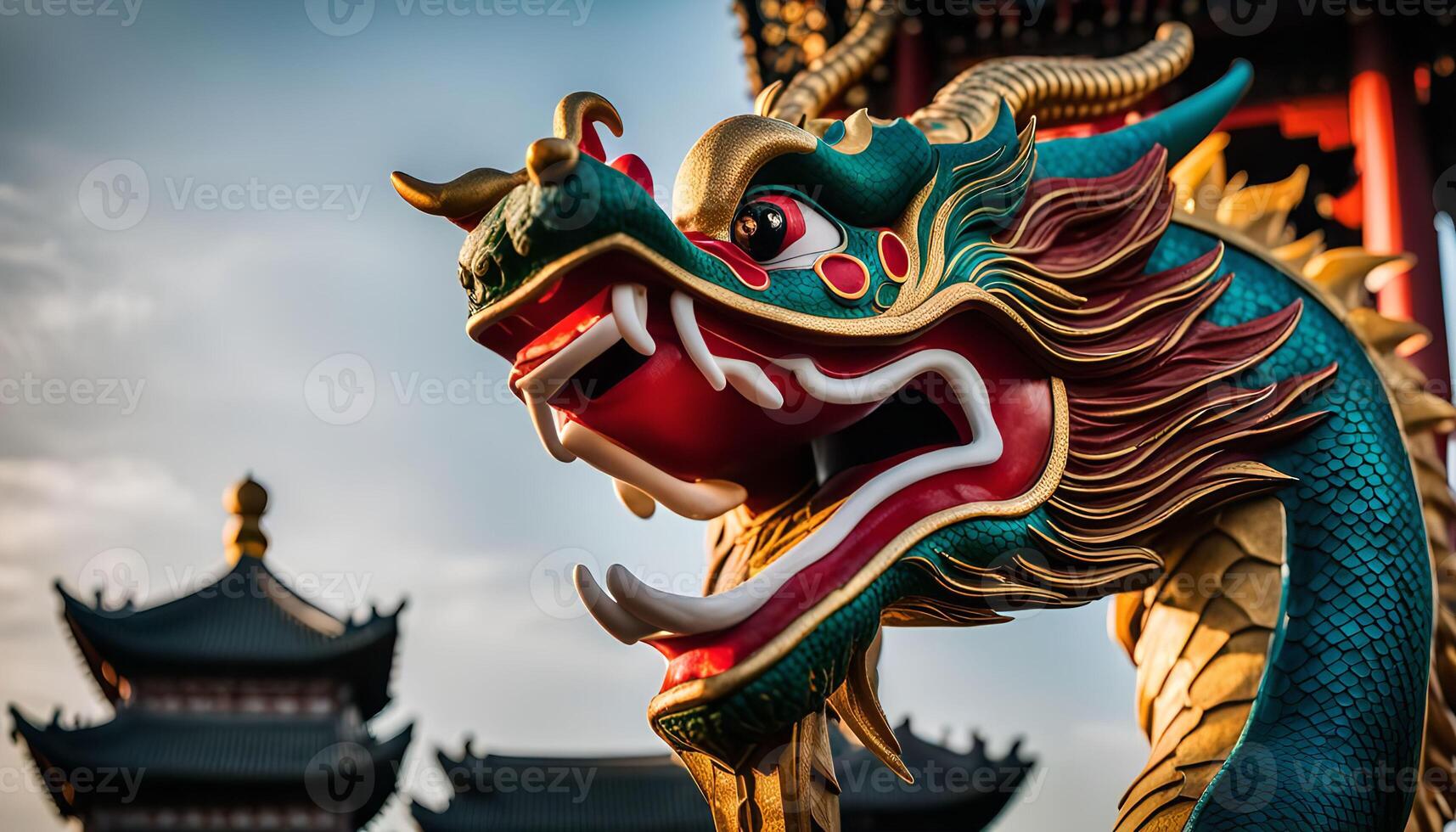 Dragon Statue in Temple photo