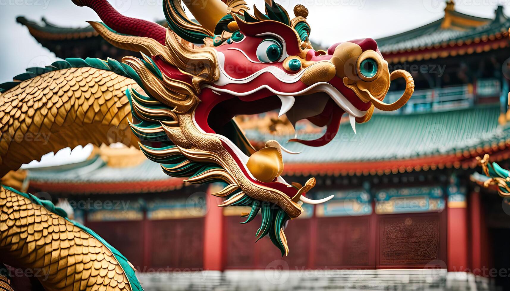 Chinese Dragon Sculpture photo
