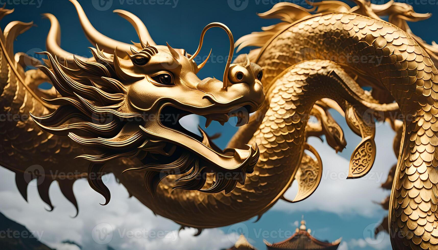 Golden Dragon Statue photo