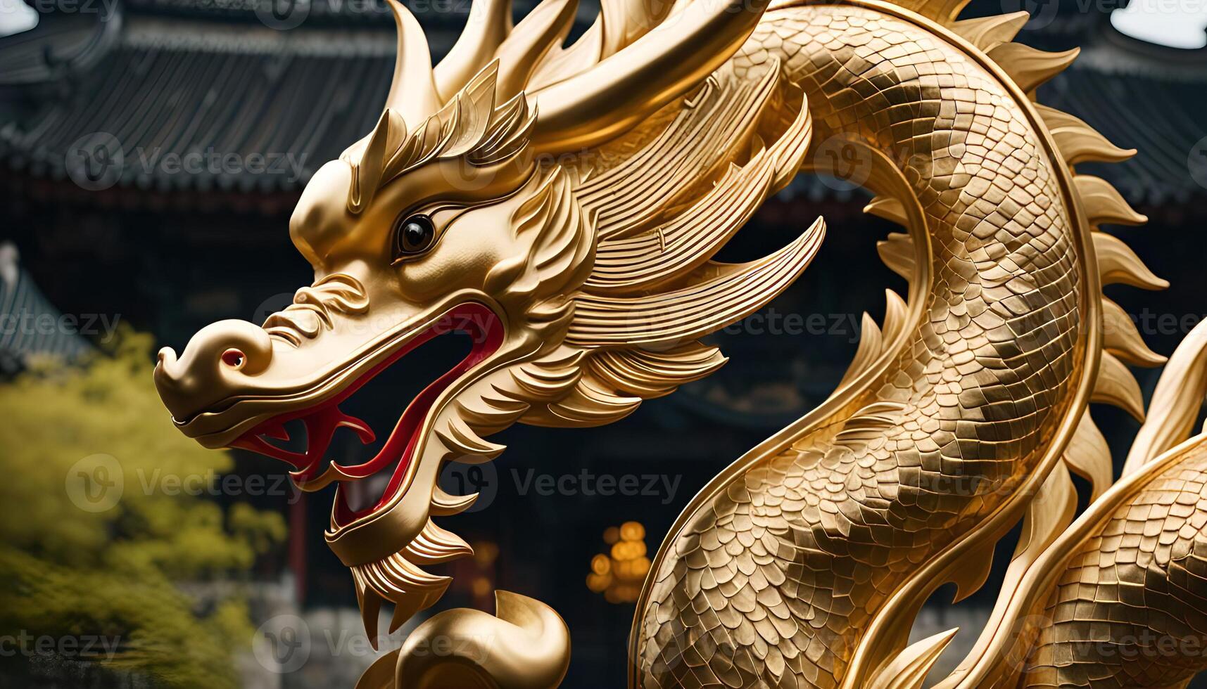 Golden Dragon Statue photo
