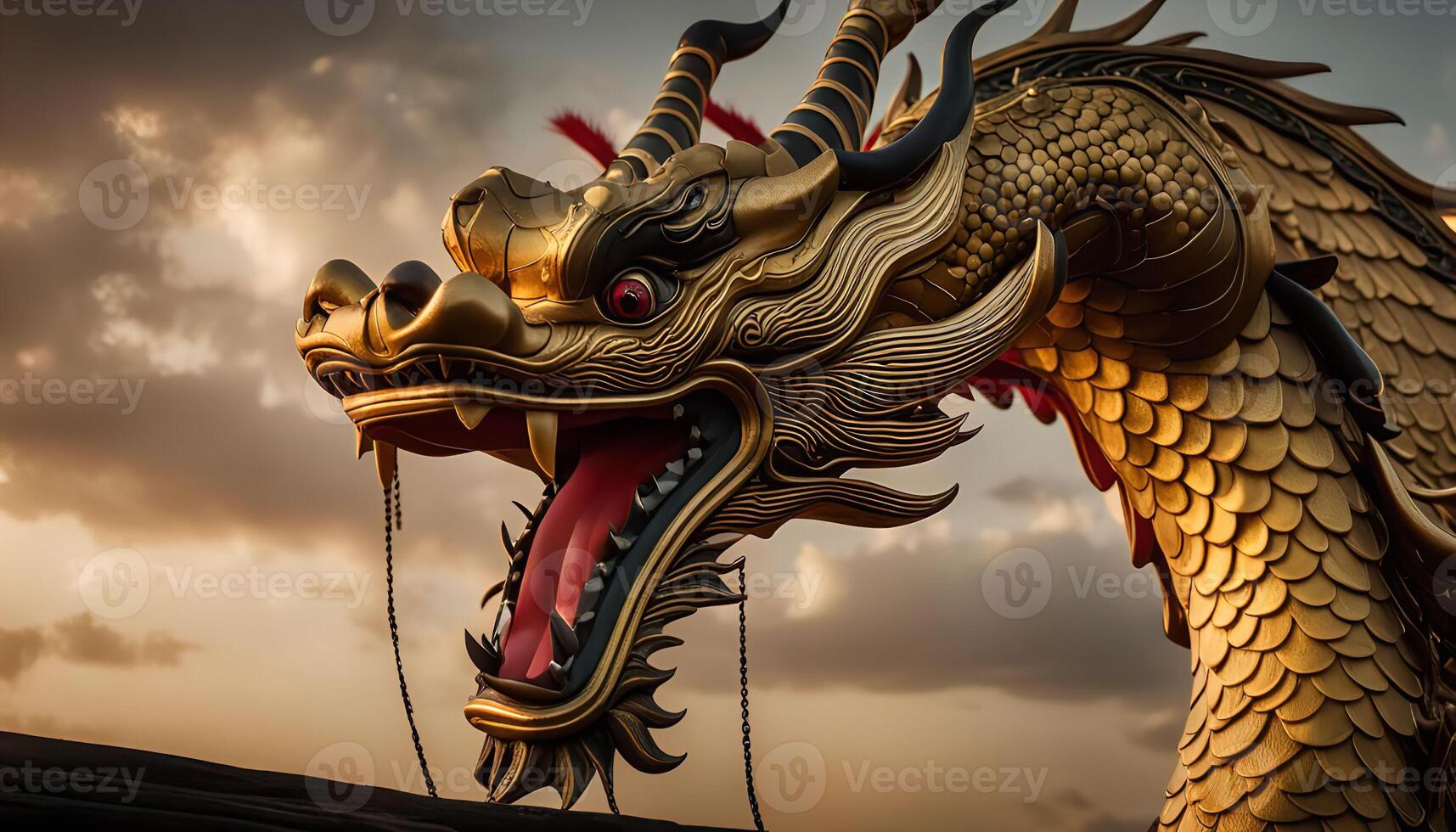 Golden Dragon Statue photo
