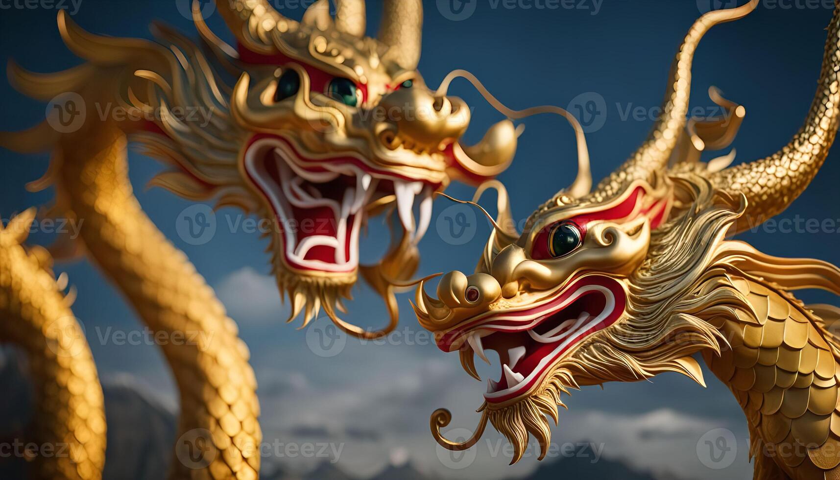 Golden Dragon Statues photo