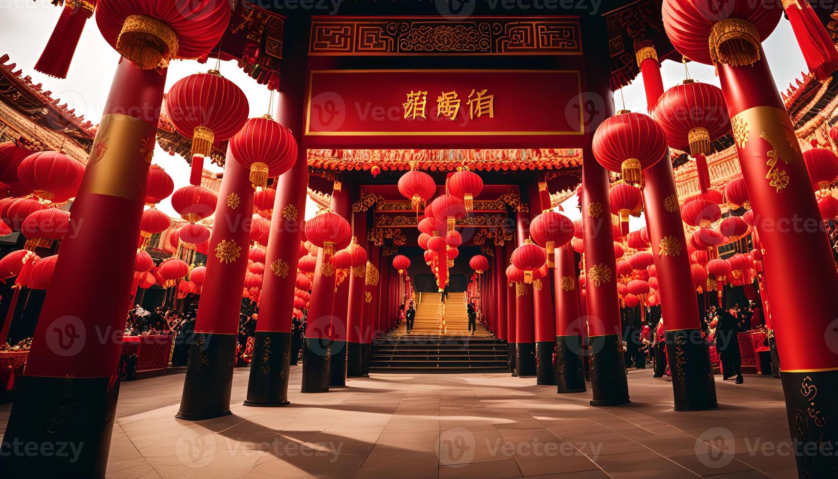 Red Lanterns at a Chinese Temple photo