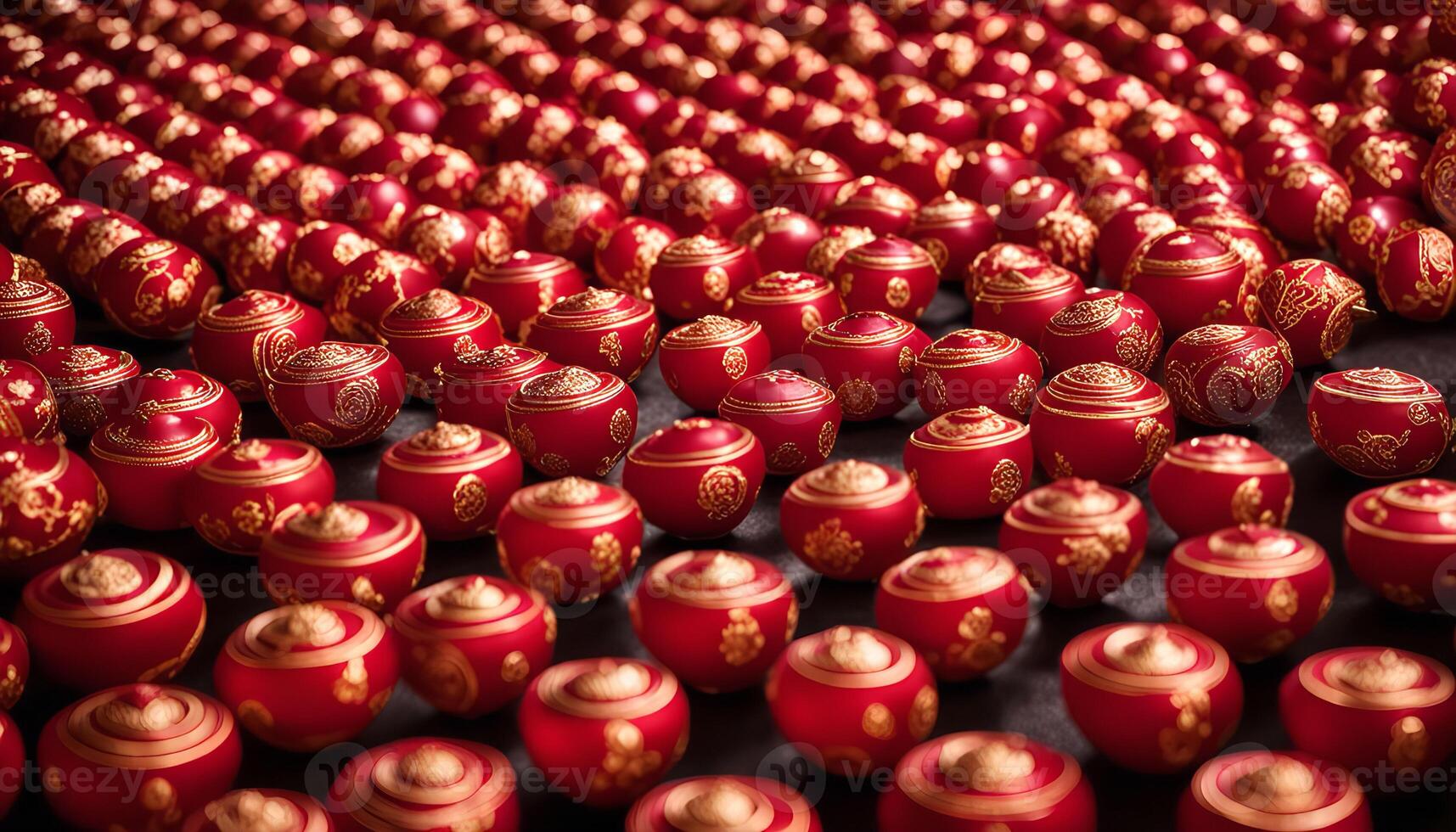 Red and Gold Ornamental Balls photo