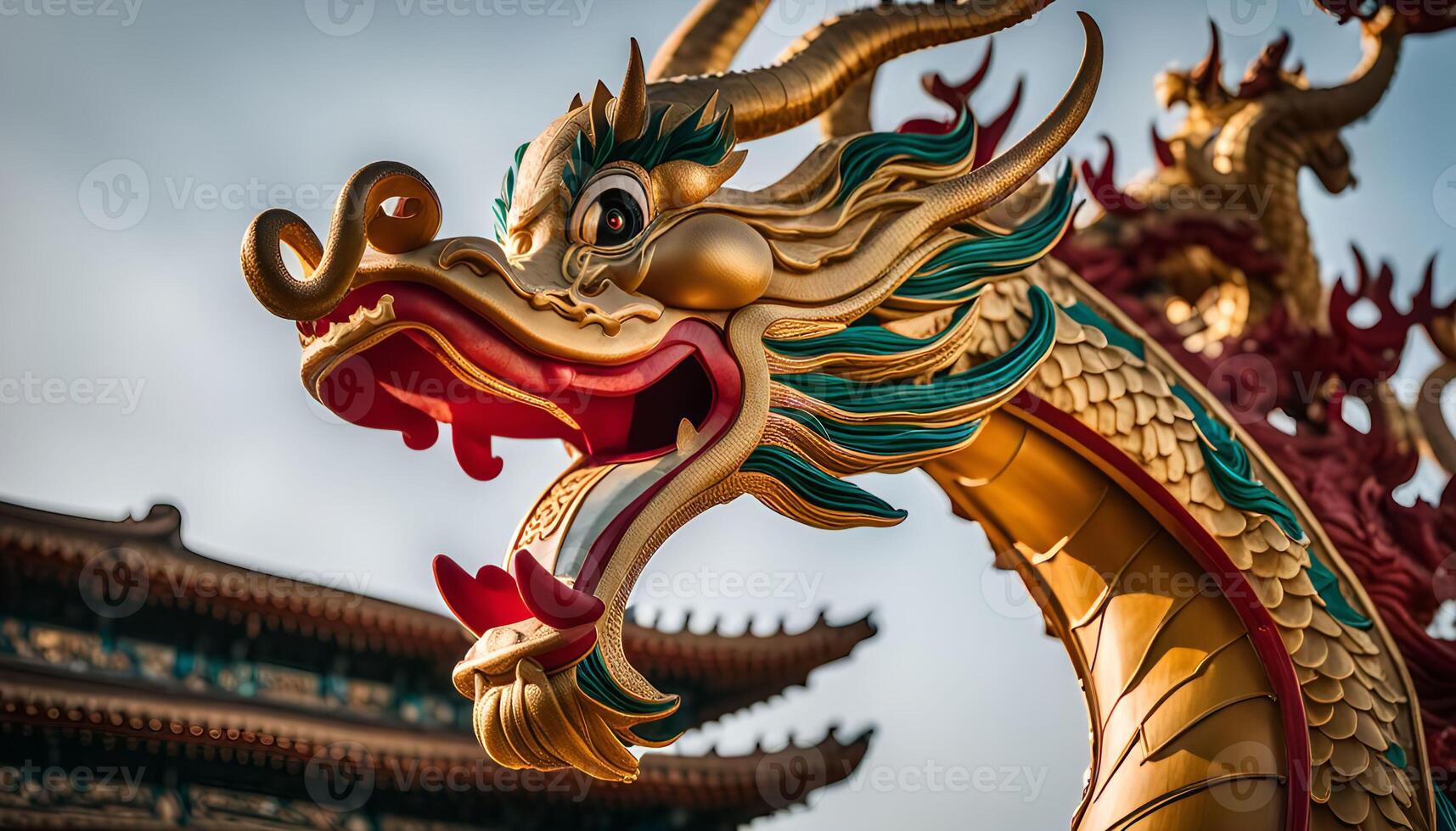 Golden Dragon Statue photo