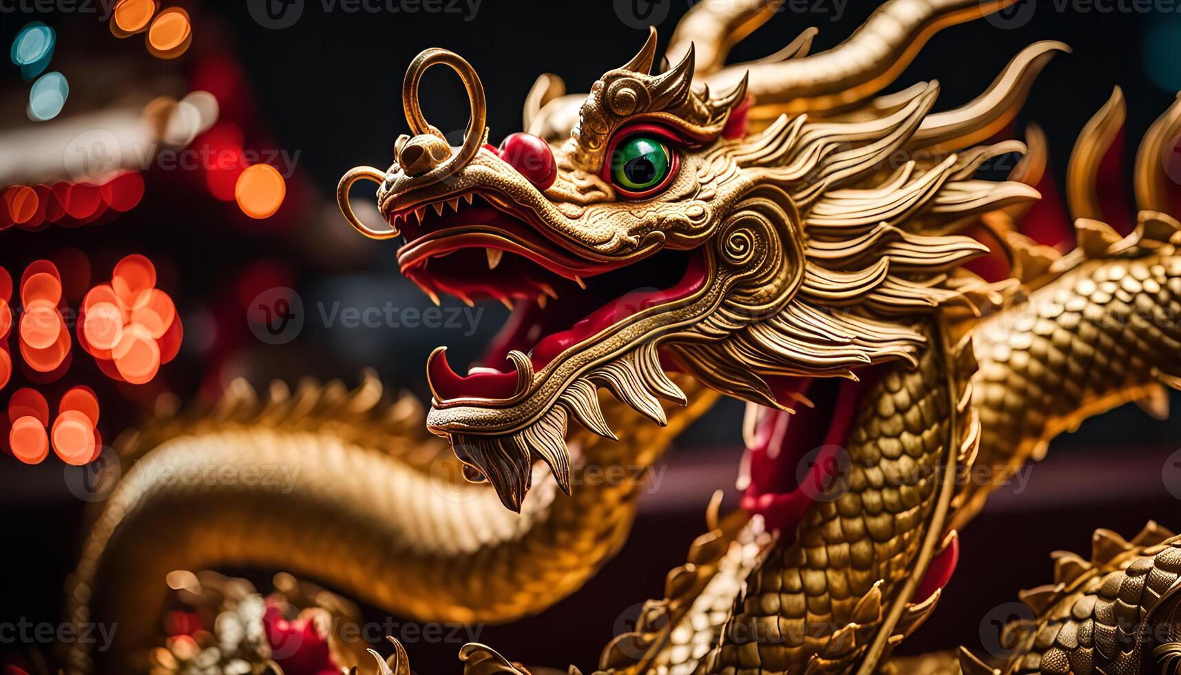 Golden Dragon Statue photo