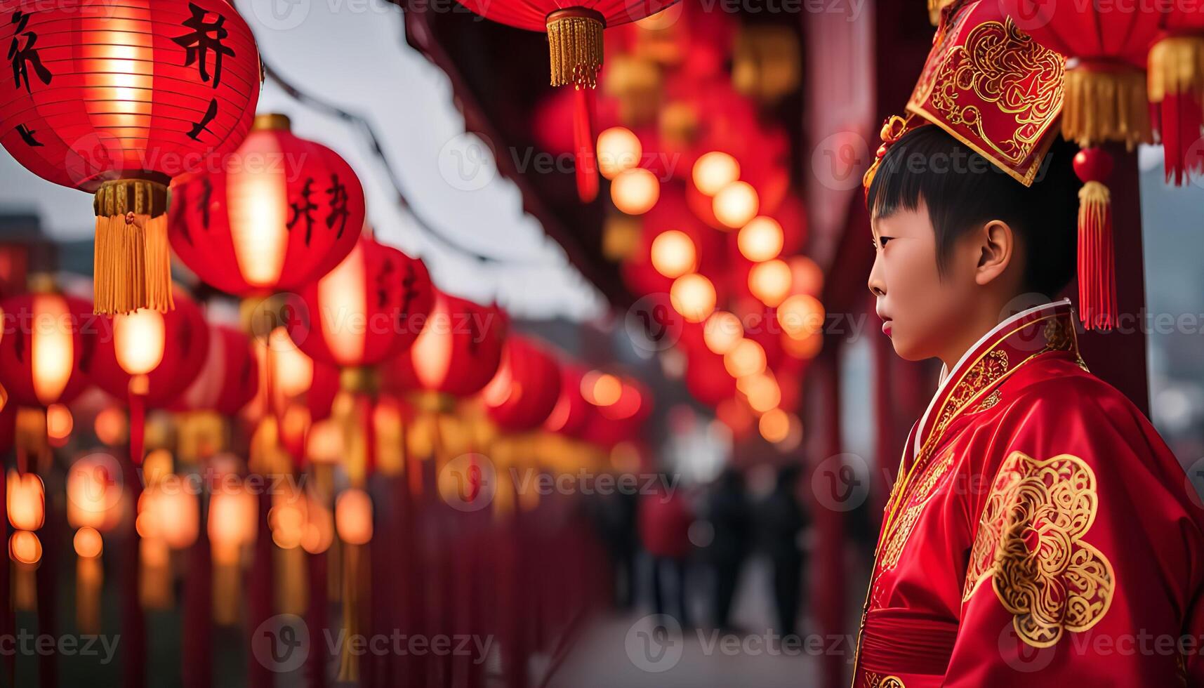 Young Boy in Traditional Chinese Clothing photo
