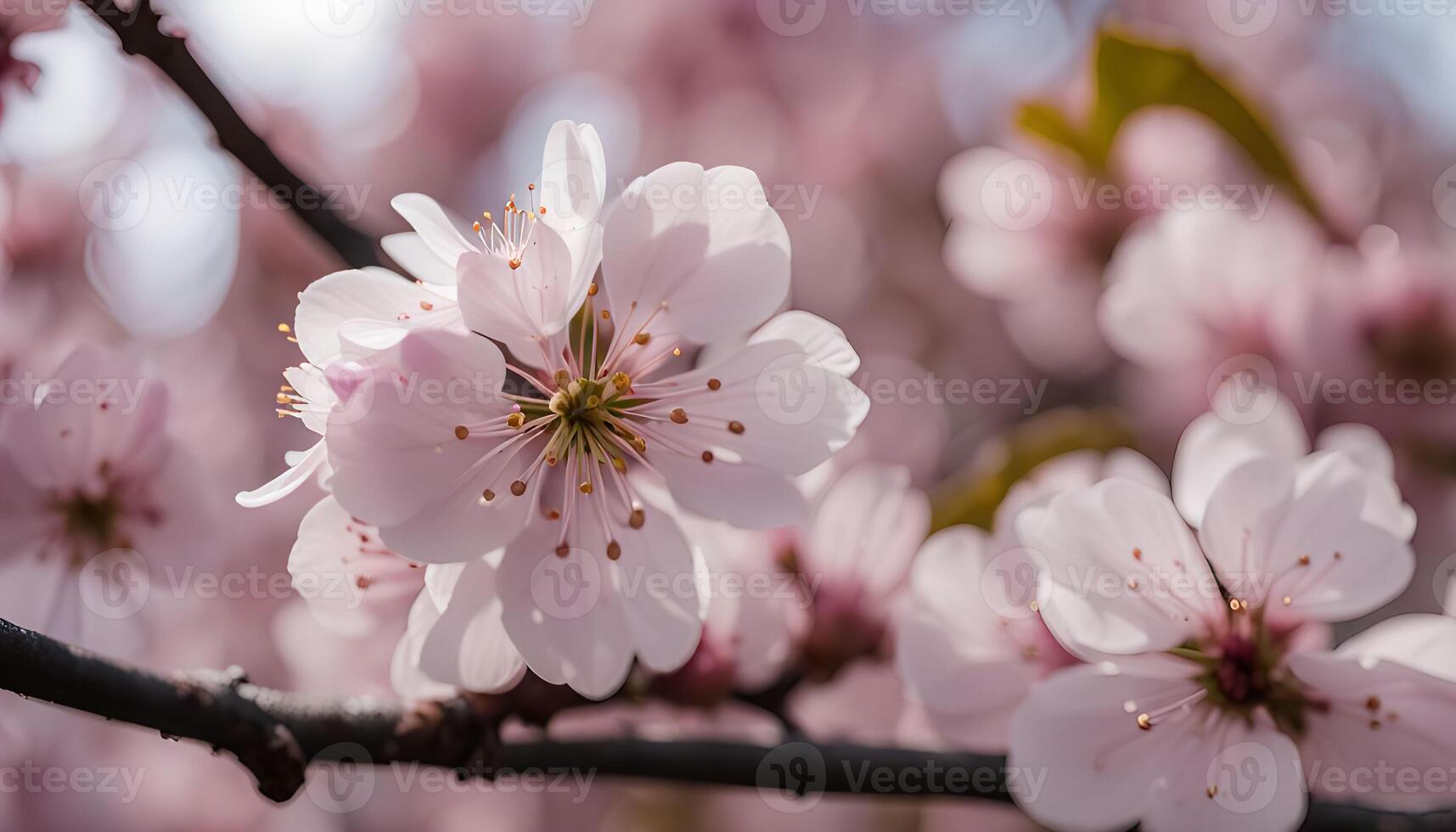 Delicate Pink Cherry Blossoms photo