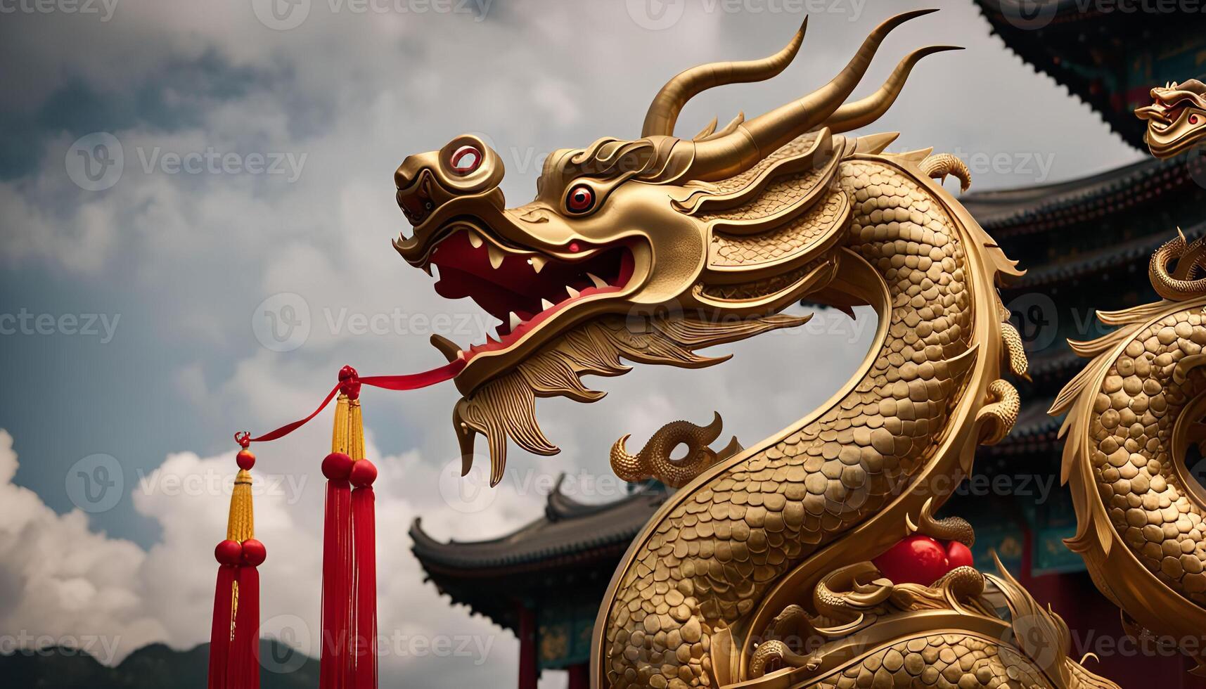 Golden Dragon Statue photo