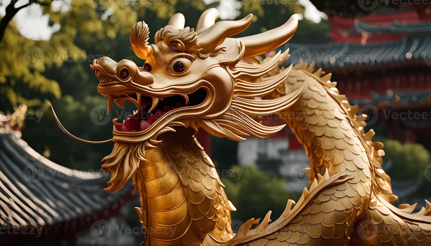 Golden Dragon Statue photo