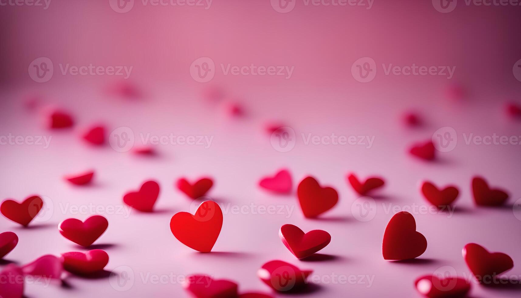 Scattered Hearts on a Pink Background photo