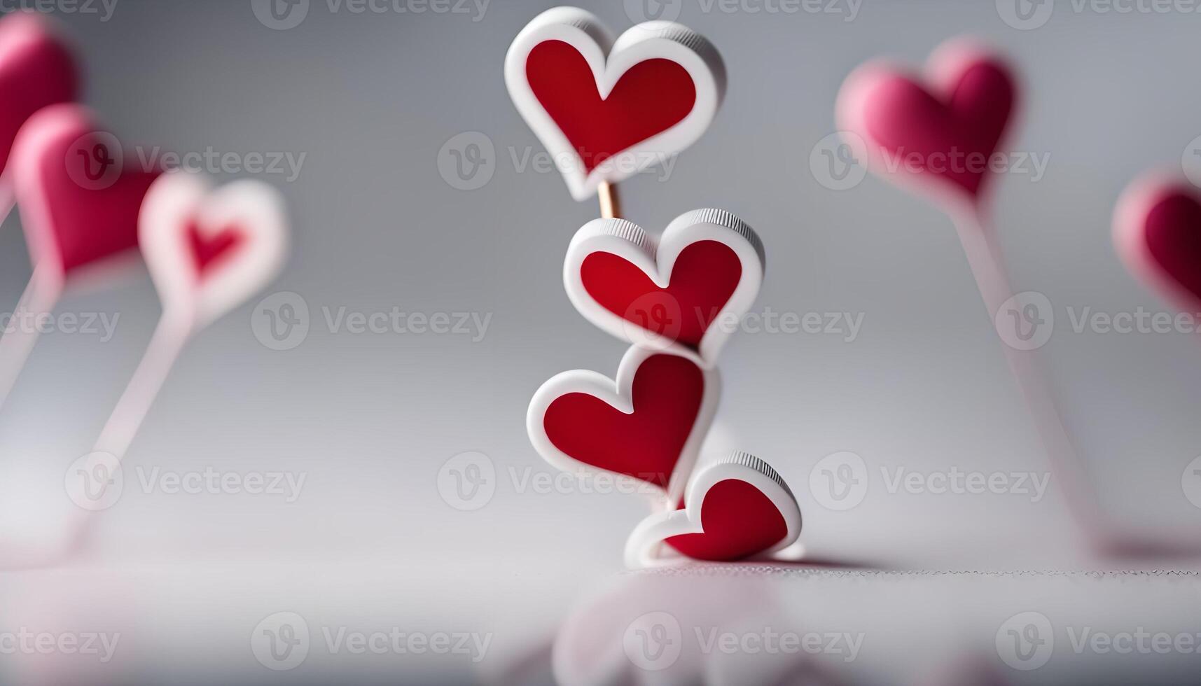 Red Hearts on a White Background photo