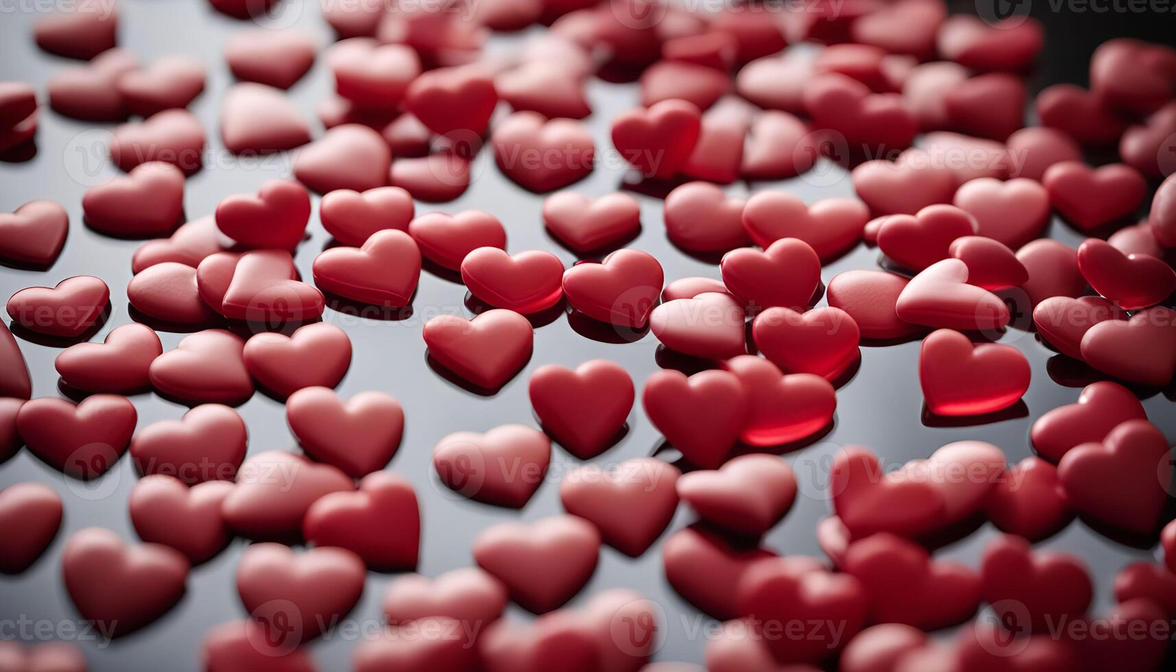 Scattered Hearts on Black Background photo