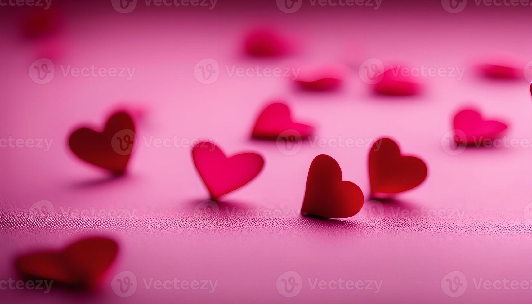 Scattered Hearts on Pink Background photo