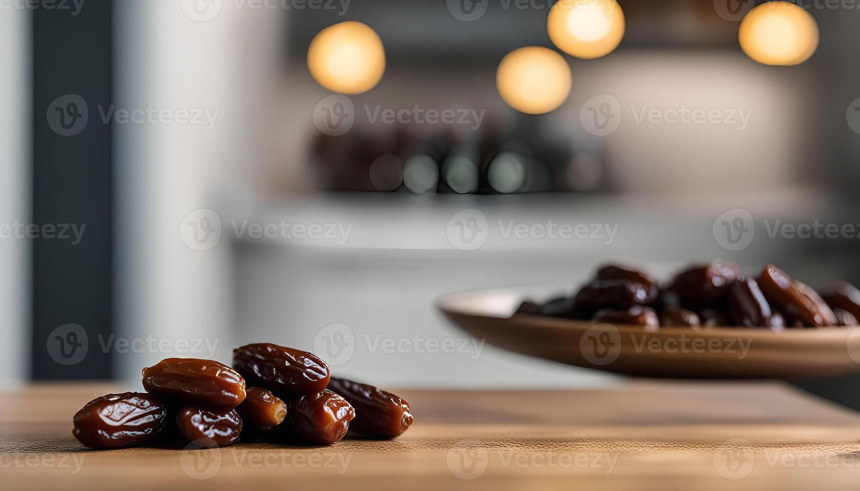 Dates on Wooden Table photo