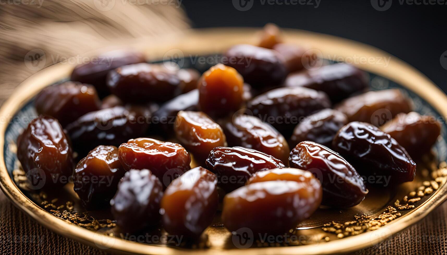 Closeup of Dates on a Plate photo