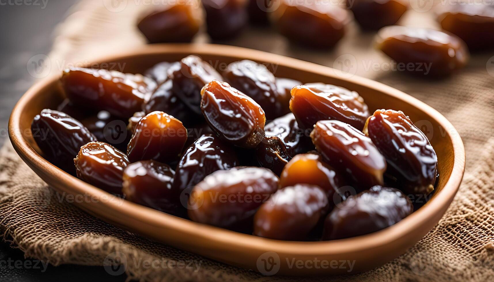 Dates in a Wooden Bowl photo