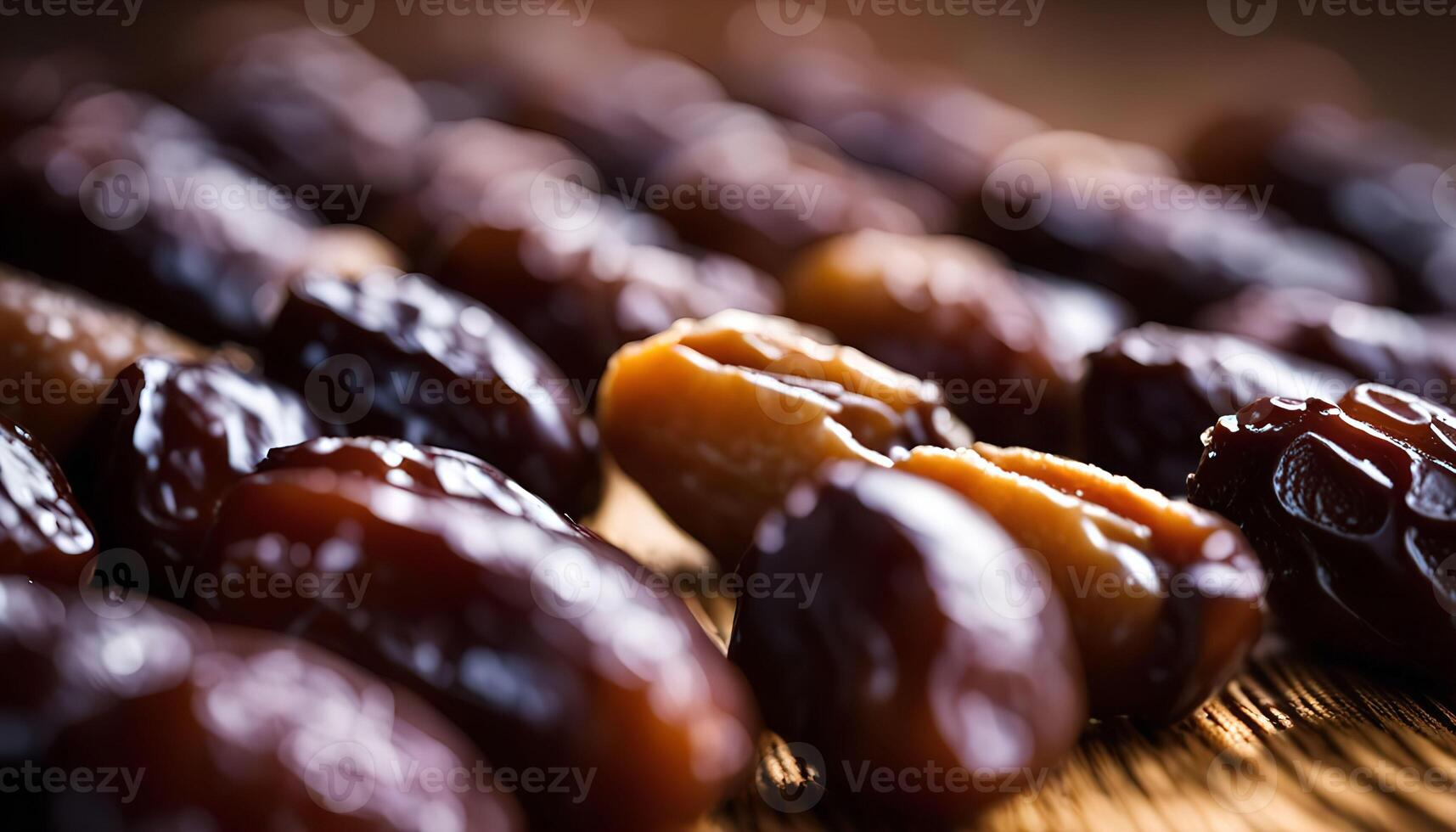 Close-up of Dates on Wooden Surface photo