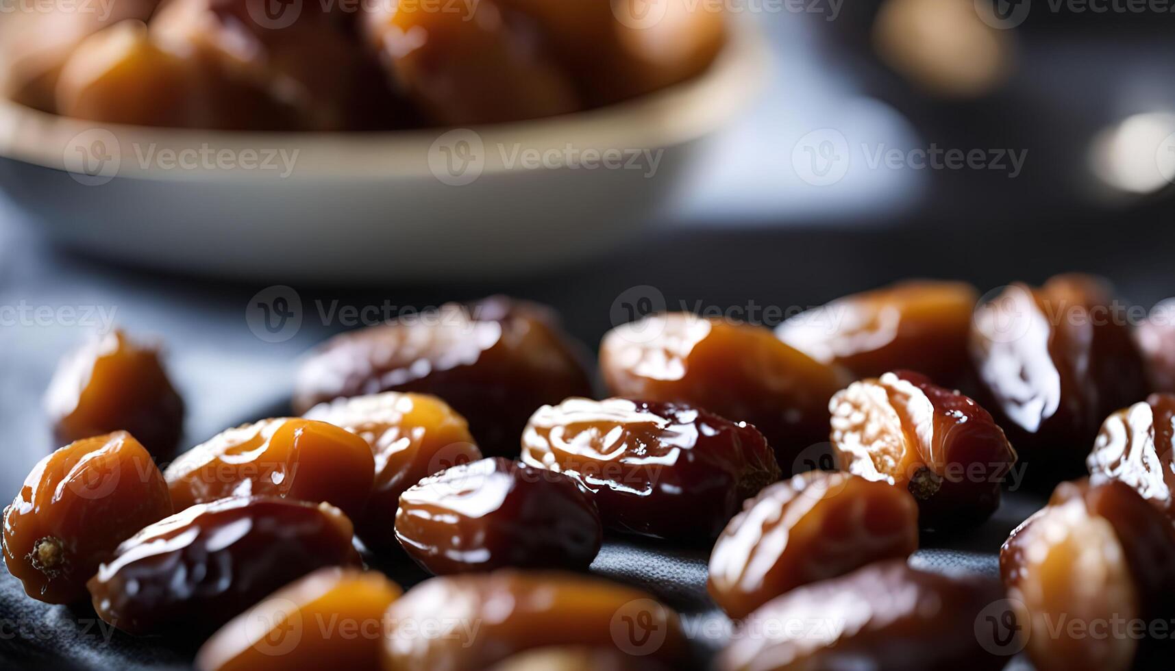 Close-up of Dates on a Black Surface photo