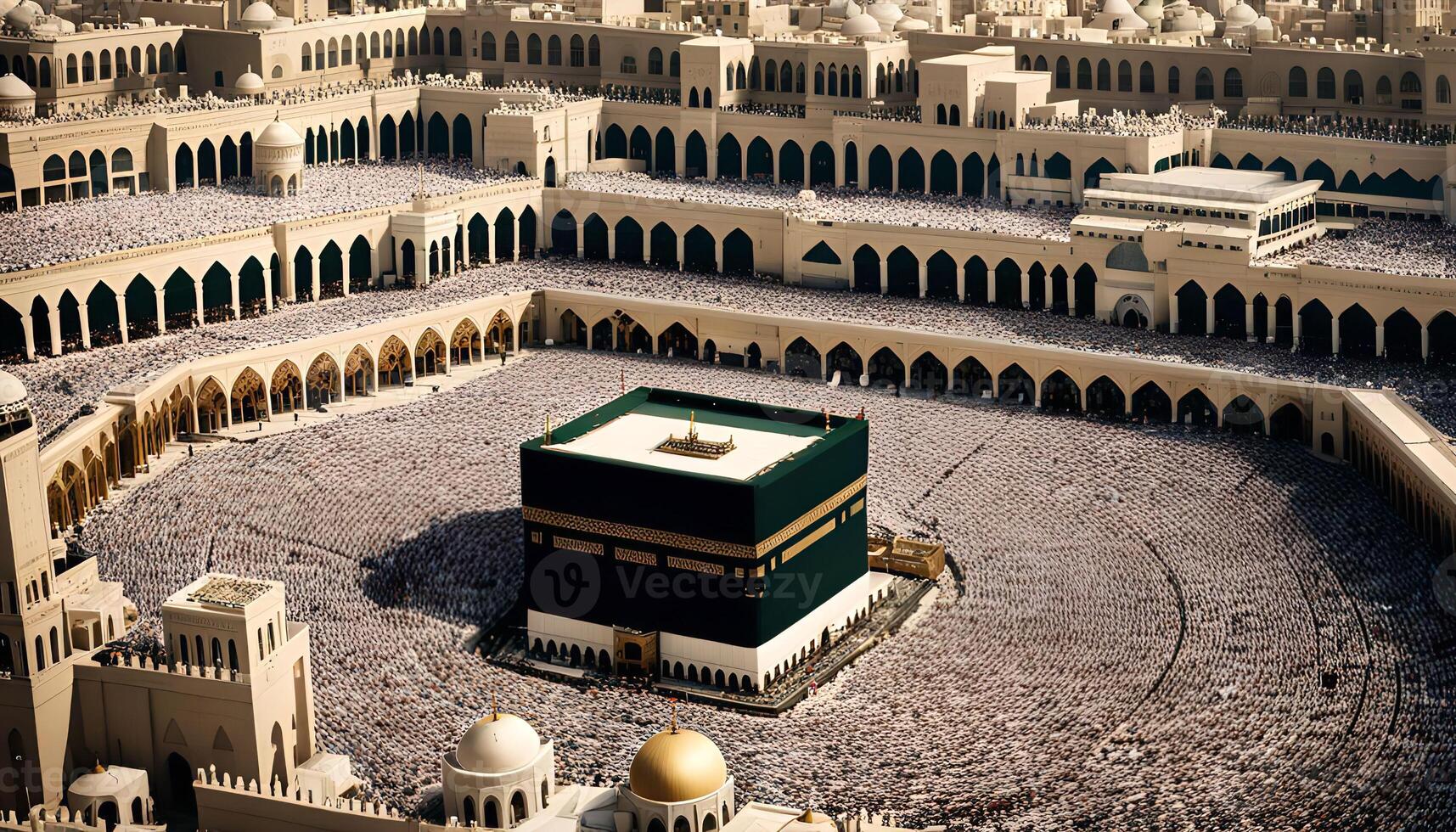 Aerial View of the Kaaba During Hajj photo