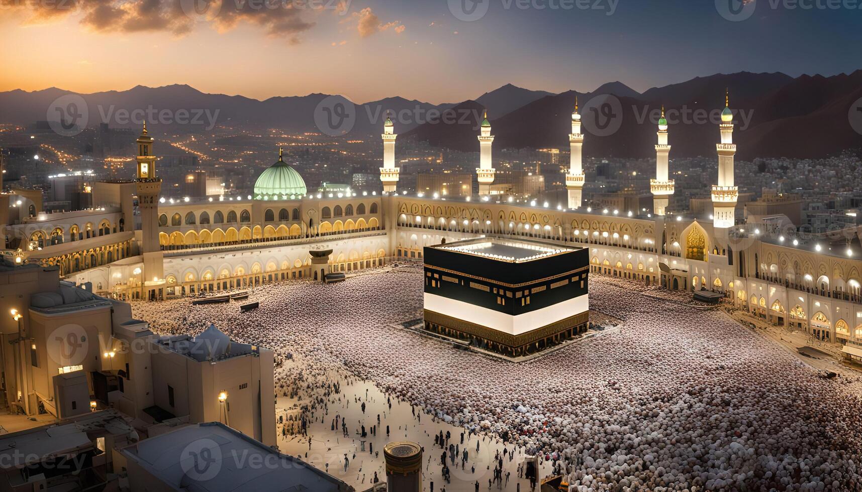 Aerial View of the Kaaba in Mecca photo