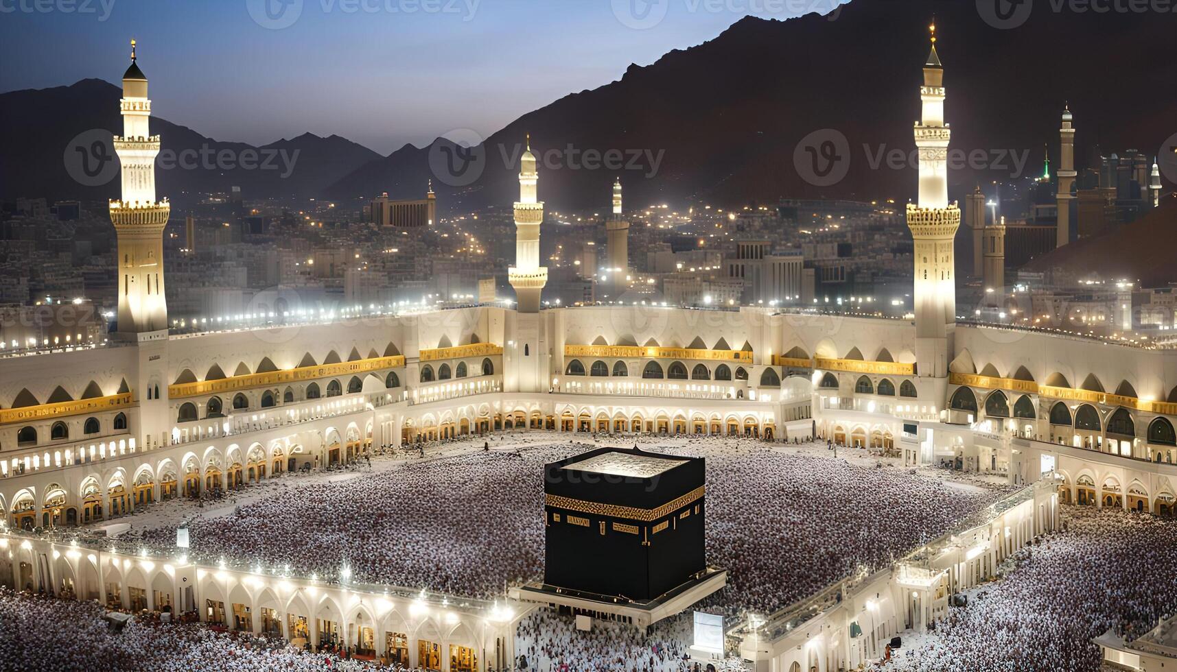 Aerial View of the Kaaba in Mecca photo