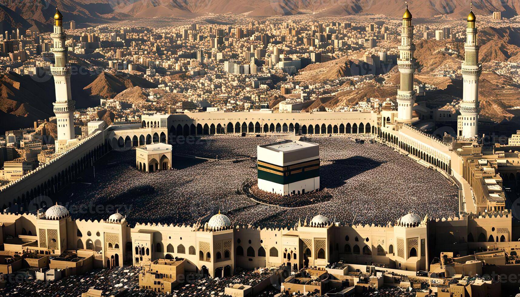 Aerial View of the Kaaba in Mecca photo
