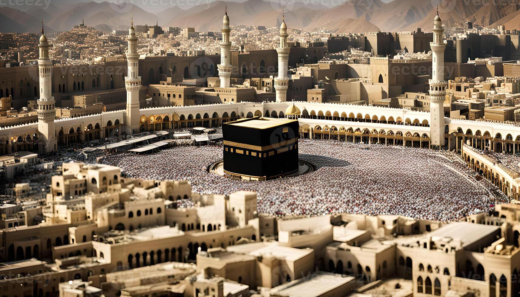 Aerial View of the Kaaba in Mecca photo