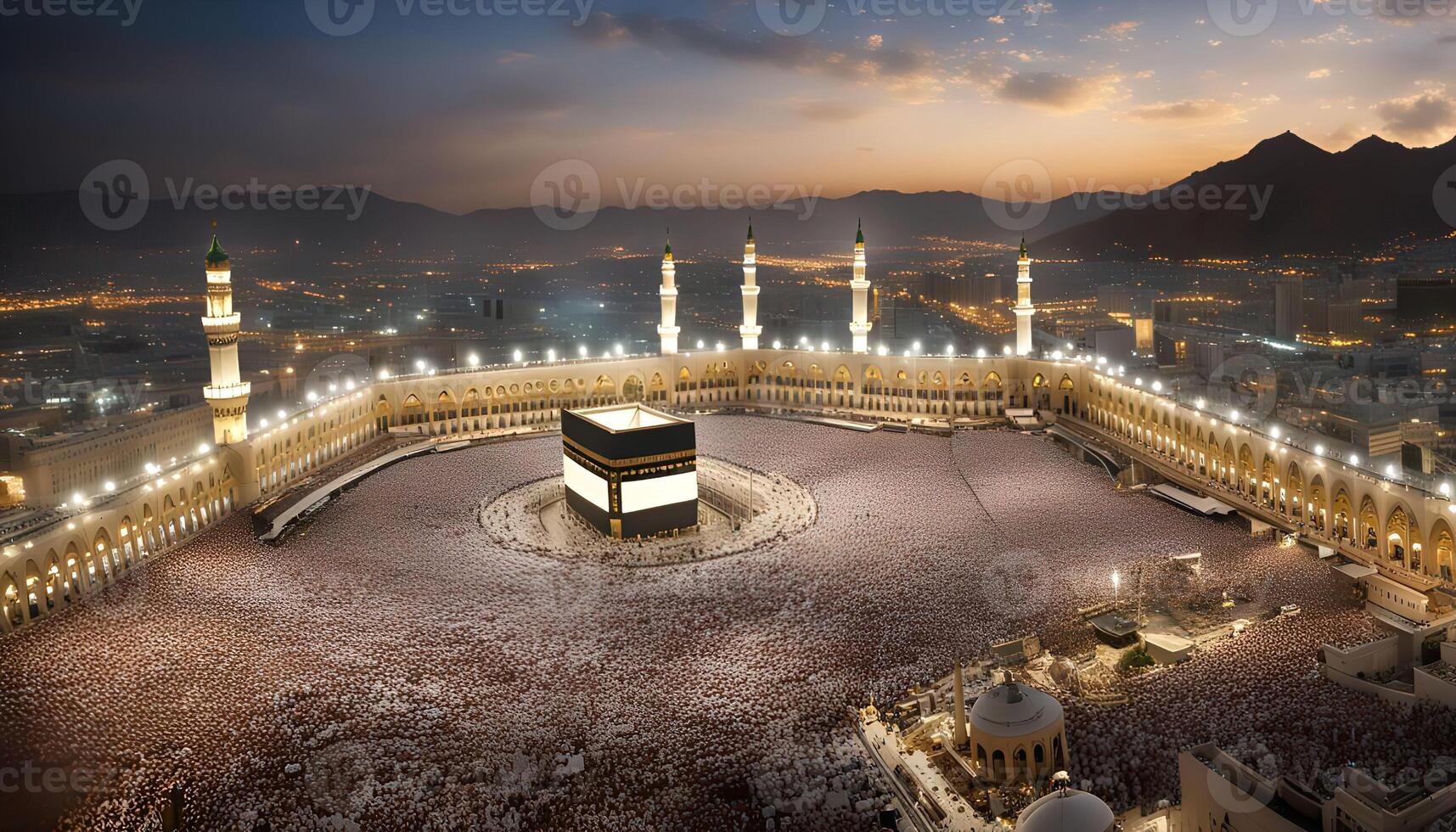 Aerial View of the Kaaba in Mecca photo